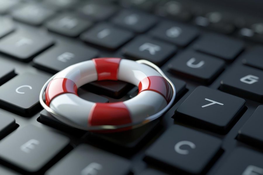 Rettungsring auf Tastatur Rettungsring auf tastatur